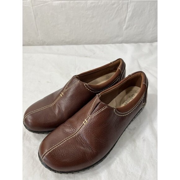 Clarks Collection Ashland Slip-On Comfort Shoes Style 22545 US Size 8.5 M Brown - Picture 2 of 12